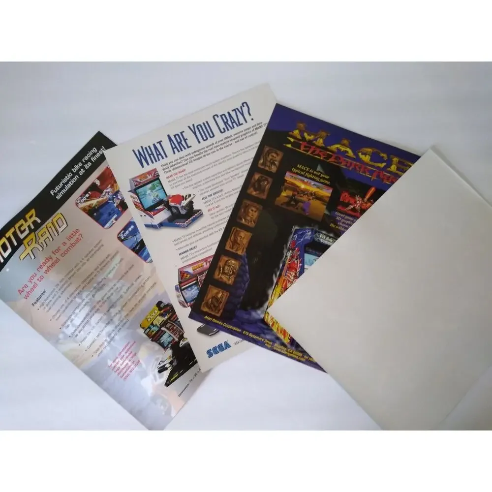 Arcade Game Flyers Motor Raid Manx TT Super3 Bike Mace The Dark Age Krazy Bowl